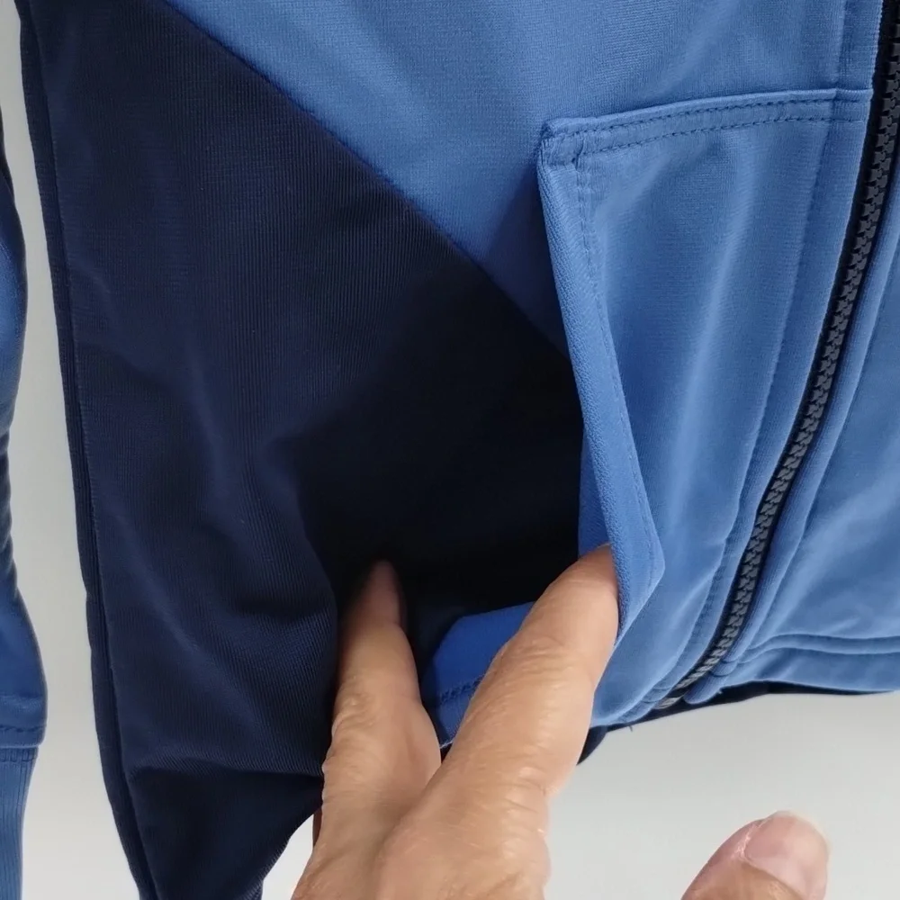 Nike full zip jacket two tone blue long sleeve size 5 small pockets lightweight